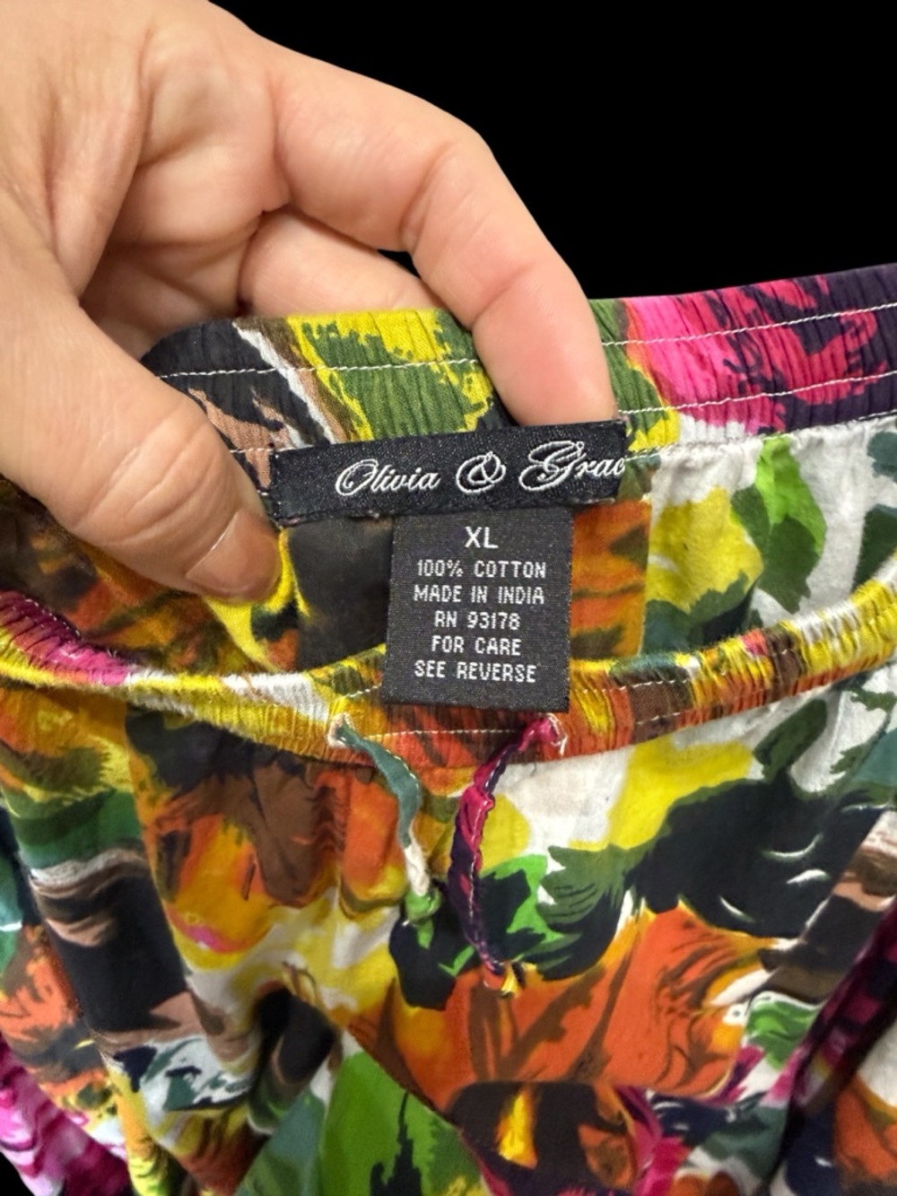 Olivia & Grace 100% Cotton Full Bodied High Rise Floral Maxi Skirt- Womens XL - Picture 4 of 5